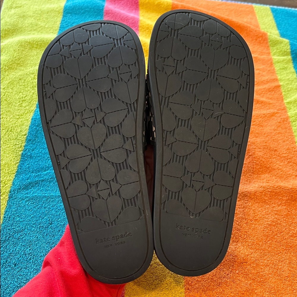 kate spade Navy and White Floral Slide Sandals - Picture 11 of 15